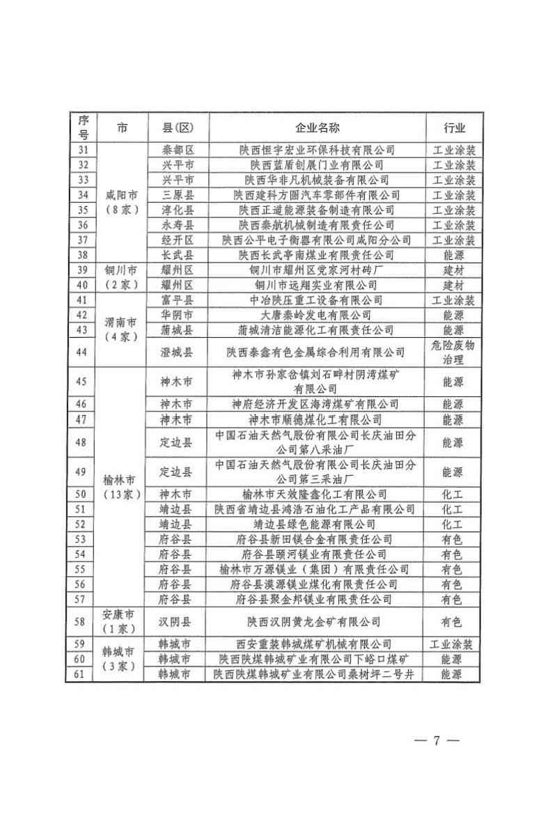 陕西公布2024清洁生产审核重点企业名单｜实用指南(图7)