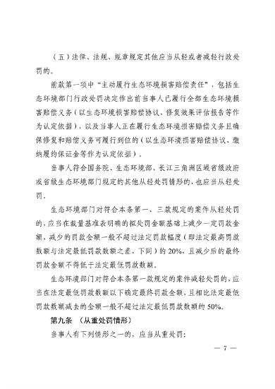 长三角生态环境行政处罚规则发布｜执法统一化指南(图6)