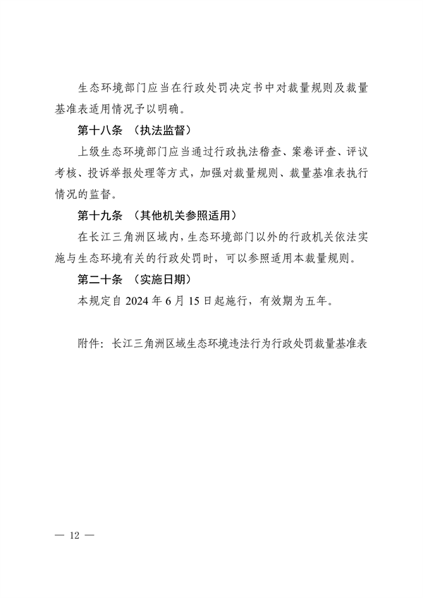 长三角生态环境行政处罚规则发布｜执法统一化指南(图11)