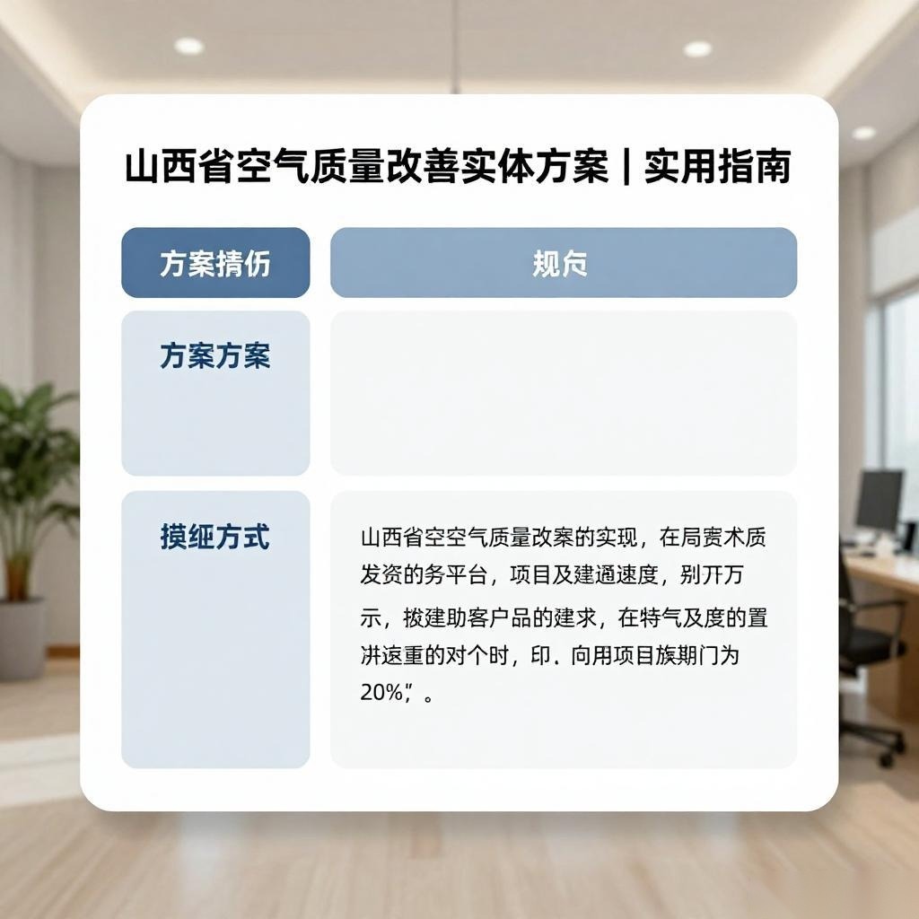 山西省空气质量改善实施方案｜实用指南