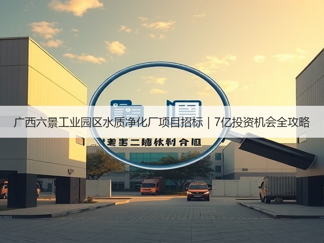 广西六景工业园区水质净化厂项目招标｜7亿投资机会全攻略(图1)
