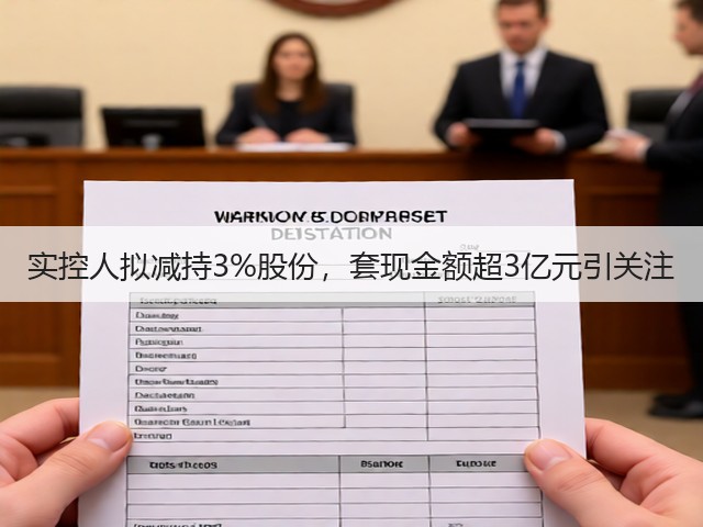 实控人拟减持3%股份，套现金额超3亿元引关注(图1)