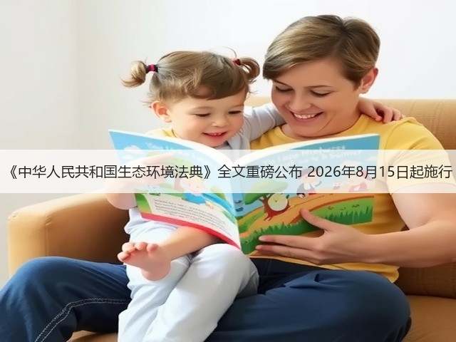 《中华人民共和国生态环境法典》全文重磅公布 2026年8月15日起施行(图1)