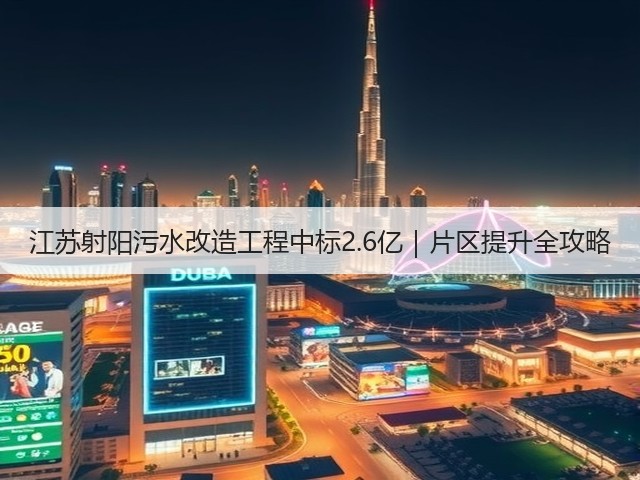 江苏射阳污水改造工程中标2.6亿｜片区提升全攻略(图1)