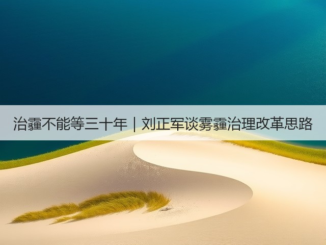 治霾不能等三十年｜刘正军谈雾霾治理改革思路(图3)