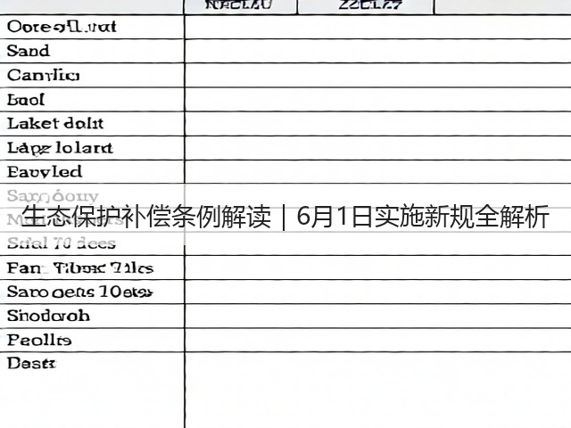 生态保护补偿条例解读｜6月1日实施新规全解析(图1)