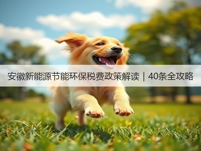 安徽新能源节能环保税费政策解读|40条全攻略(图1) 安徽新能源节能环保税费政策解读|40条全攻略(图1)