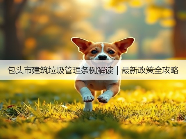 包头市建筑垃圾管理条例解读｜最新政策全攻略(图1)