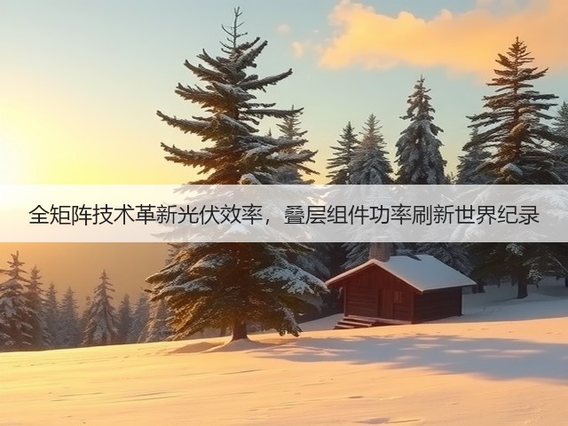 全矩阵技术革新光伏效率，叠层组件功率刷新世界纪录(图3)