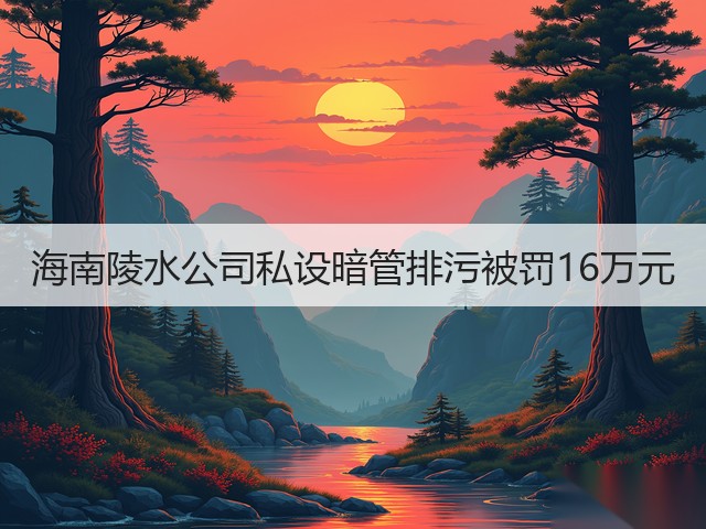 海南陵水公司私设暗管排污被罚16万元(图3) 海南陵水公司私设暗管排污被罚16万元(图3)