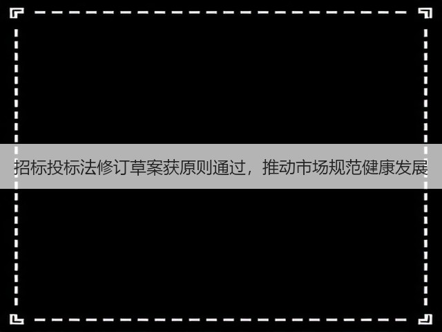 招标投标法修订草案获原则通过，推动市场规范健康发展(图2)