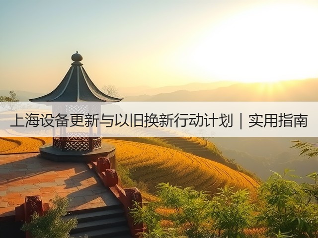 上海设备更新与以旧换新行动计划｜实用指南(图1)