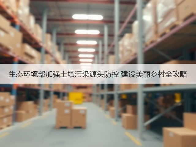 生态环境部加强土壤污染源头防控 建设美丽乡村全攻略(图1)