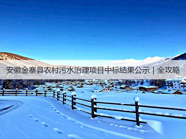 安徽金寨县农村污水治理项目中标结果公示｜全攻略(图3)