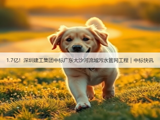 1.7亿！深圳建工集团中标广东大沙河流域污水管网工程｜中标快讯(图1)