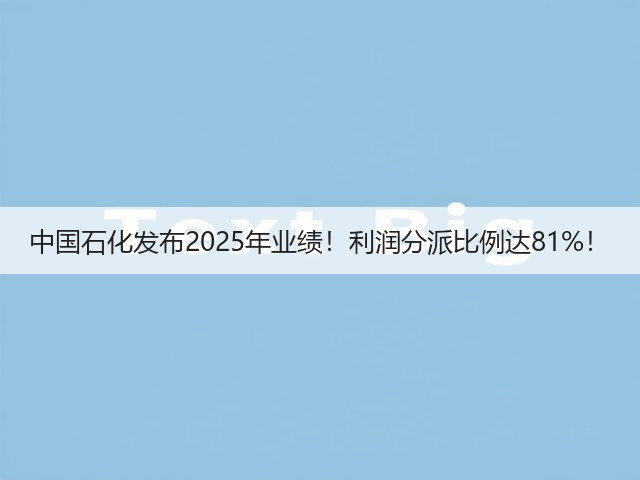 中国石化发布2025年业绩！利润分派比例达81%！(图3)