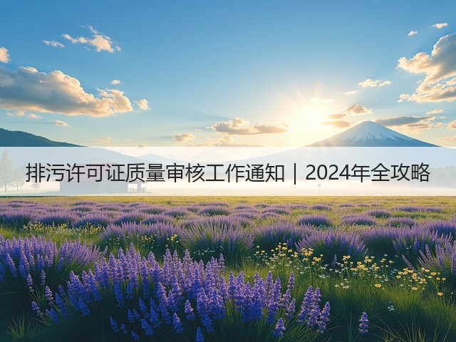 排污许可证质量审核工作通知｜2024年全攻略(图3)