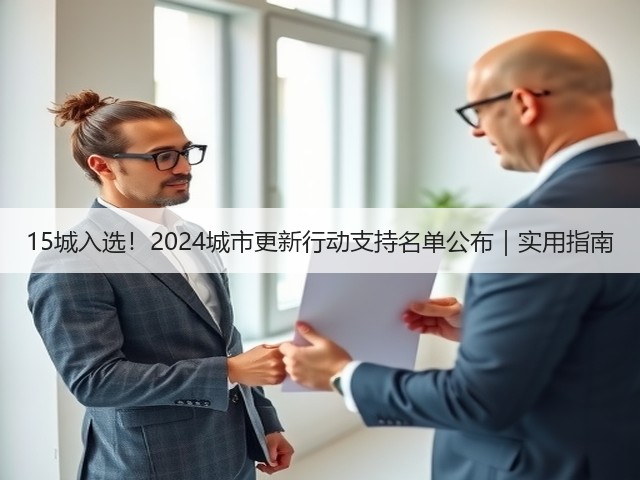 15城入选！2024城市更新行动支持名单公布｜实用指南(图3)