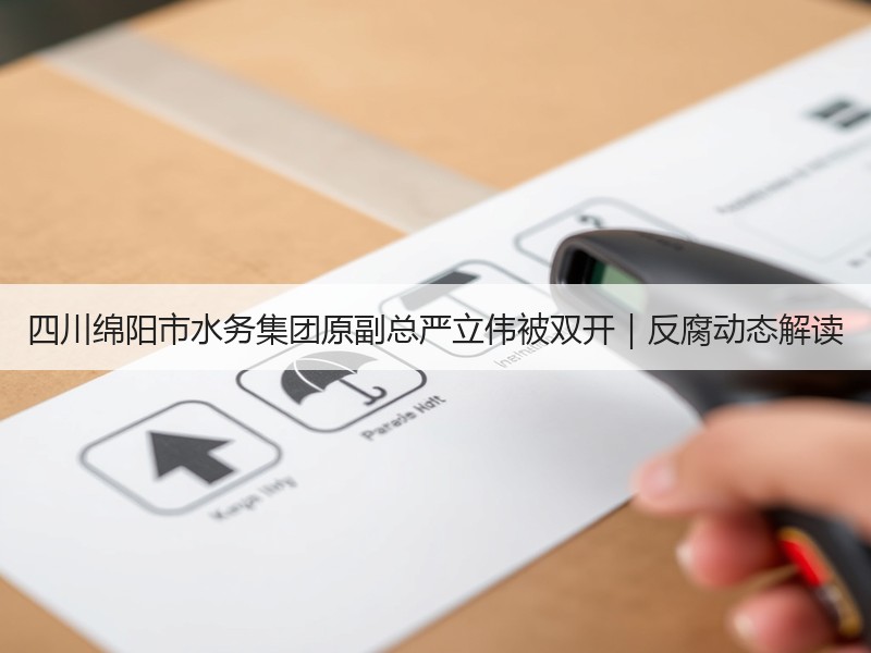 四川绵阳市水务集团原副总严立伟被双开｜反腐动态解读