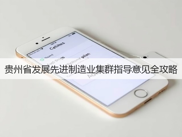 贵州省发展先进制造业集群指导意见全攻略(图2)