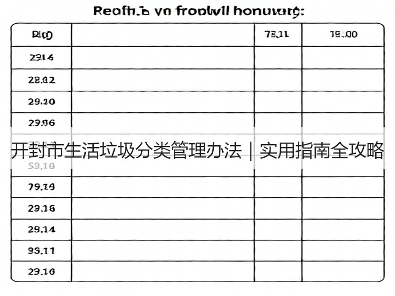 开封市生活垃圾分类管理办法|实用指南全攻略 开封市生活垃圾分类管理办法|实用指南全攻略